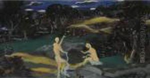 Deux Baigneuses Dans Un Paysage by Andre Derain