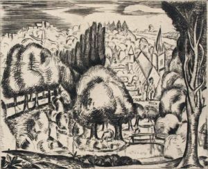 (le Morin) Ou Paysage Dans Le Gout Italien by Andre Derain