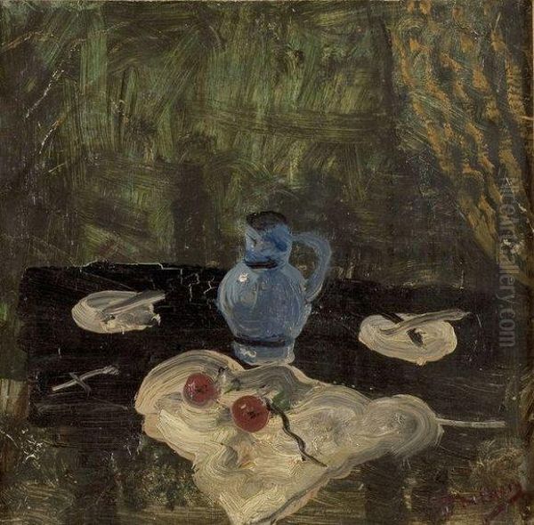 Pichet, Assiettes Et Fruits - view 1