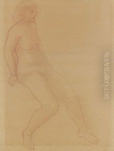 Nu Assis Tourne Vers La Droite by Andre Derain