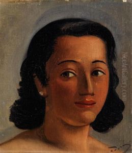 Portrait Einer Frau Mit Schwarzemhaar