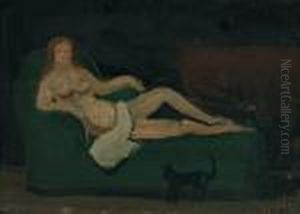 Nu Allonge Au Chat by Andre Derain