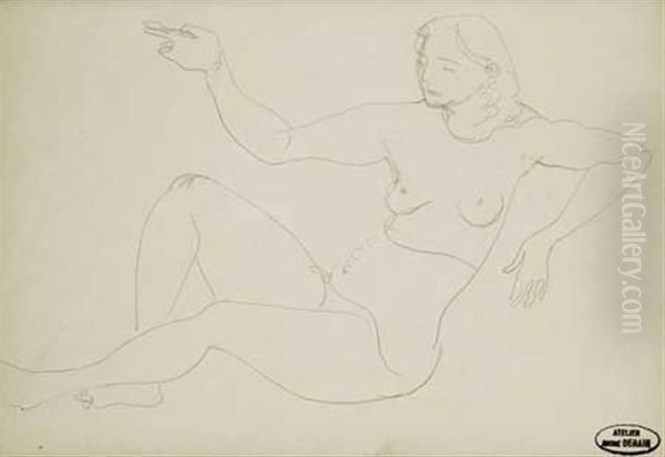 Femme Assise Bras Droit Leve - view 1