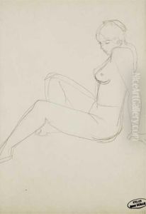 Nu Assis De Profil by Andre Derain