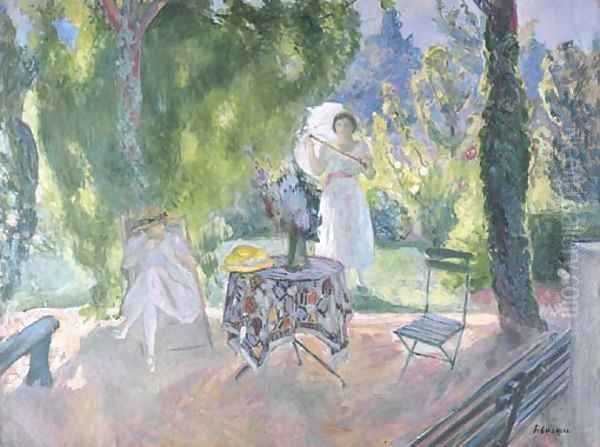 Deux femmes dans un jardin en ete - view 1