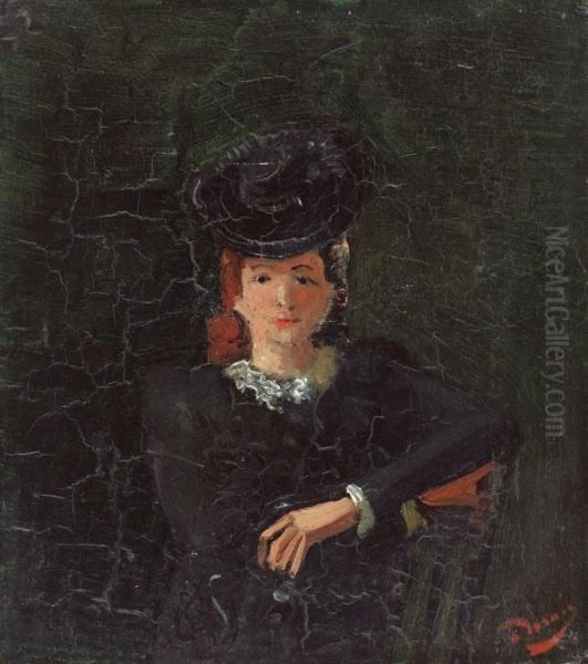 Junge Dame Mit Tellerhut - view 1