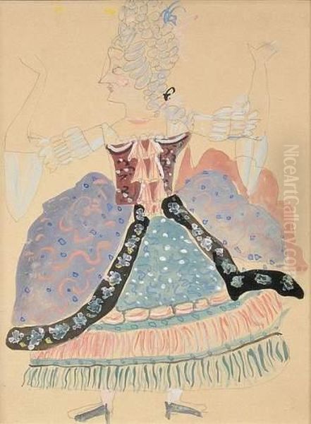 Projet De Costume Pour < La Marquise > - view 1