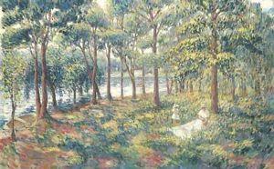Madame Lebasque et sa fille au bord de la Marne by Henri Lebasque