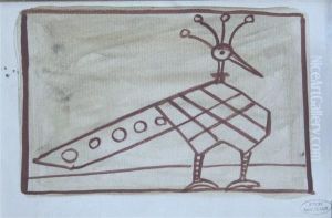 L'oiseau Atelier Stamp, Victor Waddington Label Verso by Andre Derain