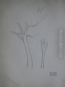 Study Of Trees Vente S.knaublich Stamp by Andre Derain