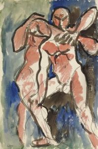 Les Lutteurs by Andre Derain