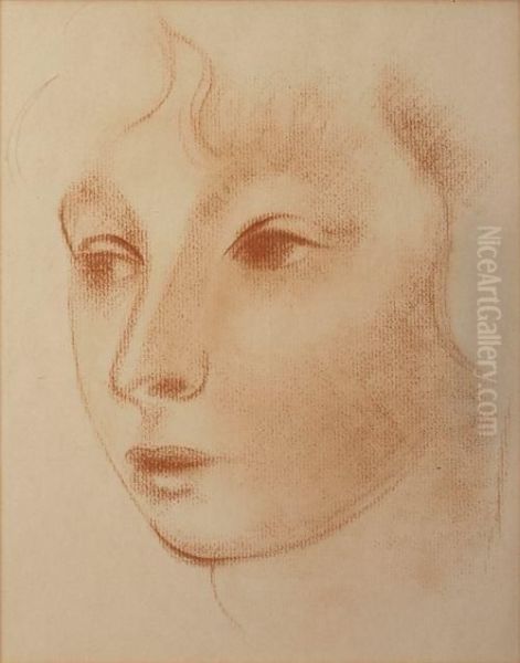 Study Of A Female Head - view 1