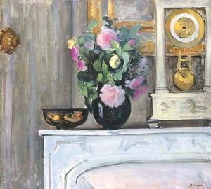 Bouquet de fleurs sur la cheminee