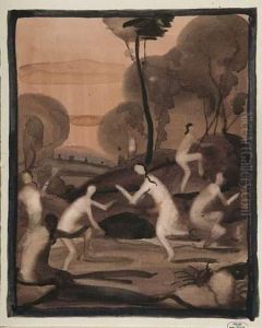 Nymphes Dans Un Paysage. 1942 by Andre Derain