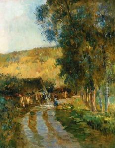 Road in the Vallee de L'Iton by Albert Lebourg
