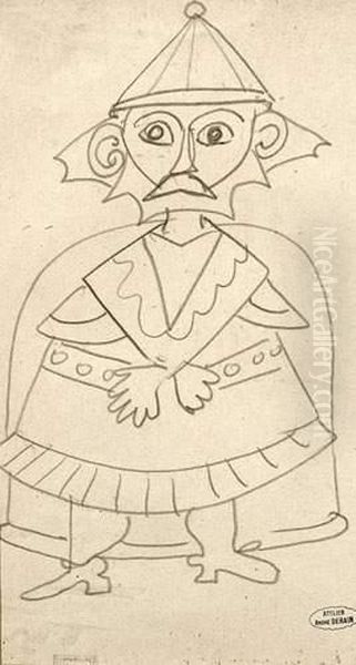 Personnage.
 Cachet D'atelier En Bas A Droite. - view 1