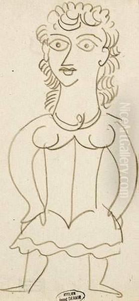 Personnage.
 Cachet D'atelier En Bas A Droite. - view 1