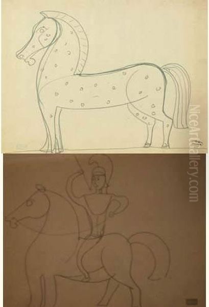 Cheval Pommele (recto)
Cheval Et Cavalier (verso) - view 1