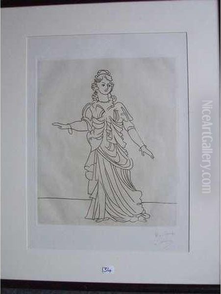 Personnage A L'antique Gravure - view 1