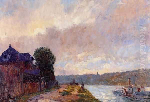 Tugboat on the Seine Downstream from Rouen - view 1