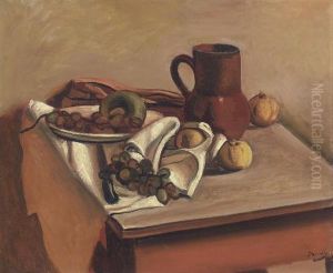 Fruits Et Pichet Sur Une Table by Andre Derain