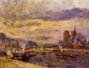 Paris, the Seine and Notre-Dame by Albert Lebourg