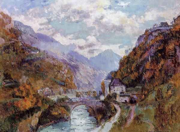 The Rhone at Saint-Maurice, Valais - view 1