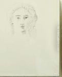 Portrait Einer Jungen Frau. by Andre Derain