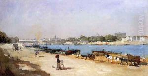 The Banks of the Seine at Bercy by Albert Lebourg