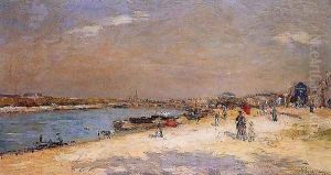 The Port of Bercy, Unloading the Sand Barges by Albert Lebourg