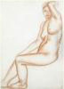 Modele Nu Assis, Le Bras Leve by Andre Derain