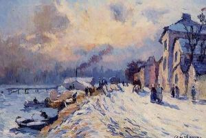 Banks of the Seine, Winter at Herblay Banks of the Seine, Winter at Herblay