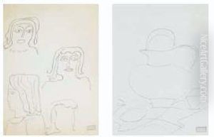 Sketch Of Women's Heads; Pitcher And Egg Cup by Andre Derain