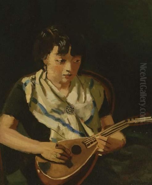 Fille A La Mandoline - view 1
