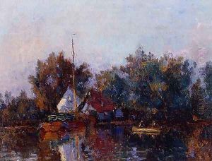 Canal in Holland near Rotterdam by Albert Lebourg