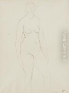 Stehender Weiblicher Akt. by Andre Derain