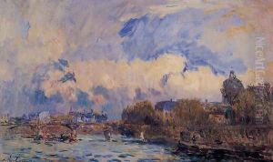 Paris, the Seine at Pont des Arts and the Institute