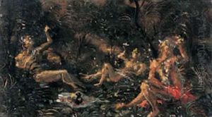Nymphes Dans Un Paysage, Circa 1946-1950 by Andre Derain