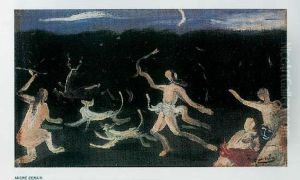 Nymphes, Chiens Et Cerf Dans Un Paysage, Circa 1942-1945 by Andre Derain