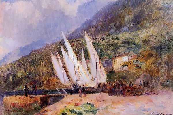 Boats Docked at Saint-Gingolph - view 1