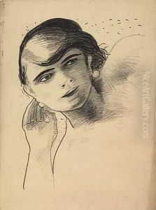 Two Lithographs.
Tete De Femme by Andre Derain