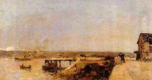 Port Scene, Rouen by Albert Lebourg