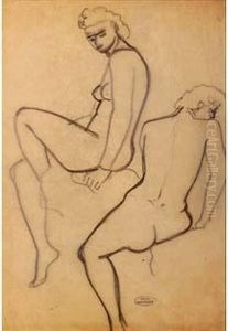 Deux Etudes De Modeles Nus by Andre Derain