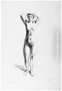 Nu, Les Mains Sur La Tete by Andre Derain