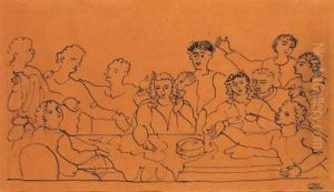 Personnages Au Table by Andre Derain