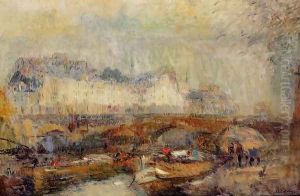The Small Arm of the Seine at Pont Neuf by Albert Lebourg