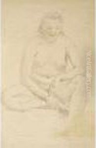 Nu De Femme Assise La Jambe Droite Nu De Femme Assise La Jambe Droite