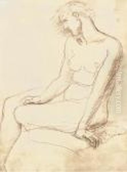 Nu Assis Au Chignon - view 1