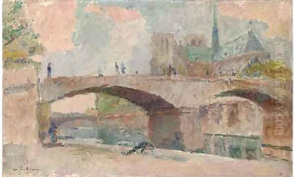 Le Pont de l'Archeveche et Notre-Dame de Paris - view 1