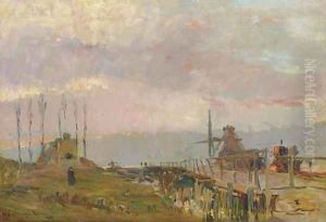 Le pont rustique pres de Rouen by Albert Lebourg